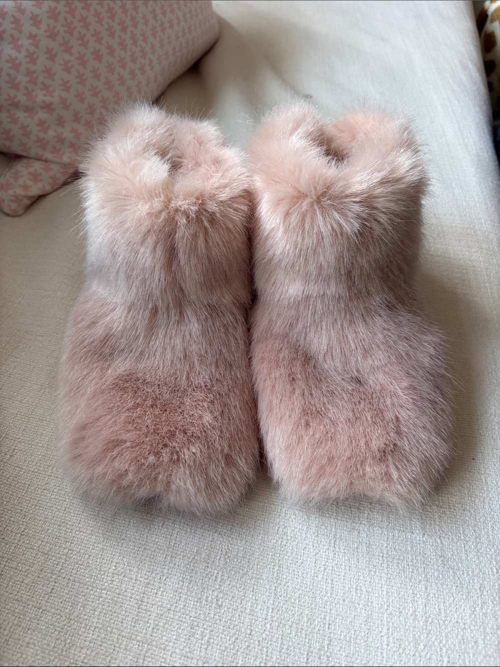 UGG Pink Plush Fur Slippers